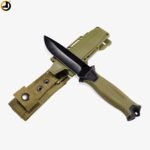 Olive Green Full-Tang Camping & Survival Knife (Fixed Blade)