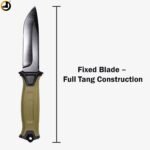 Olive Green Full-Tang Camping & Survival Knife (Fixed Blade) - Image 10
