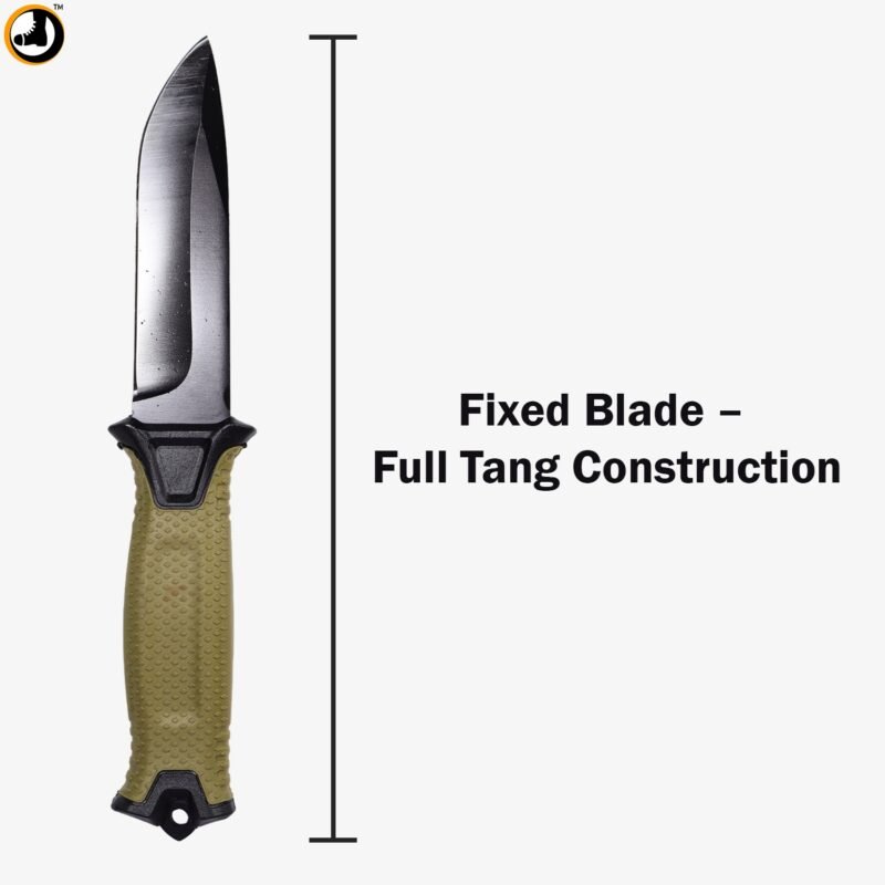 Olive Green Full-Tang Camping & Survival Knife (Fixed Blade) - Image 10