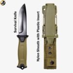 Olive Green Full-Tang Camping & Survival Knife (Fixed Blade) - Image 3