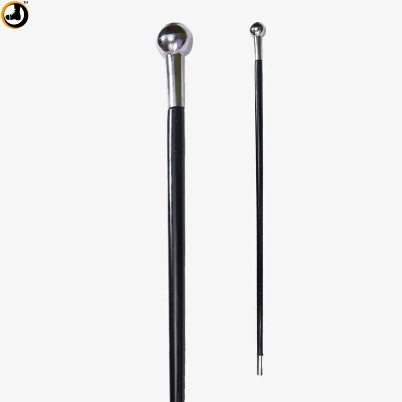 Ceremonial Cane – Parade & NCC Drill Cane with Metal Top (Black)