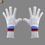 NCC Parade Gloves – White Cotton Gloves with Tricolour Cuff