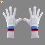 NCC Parade Gloves – White Cotton Gloves with Tricolour Cuff