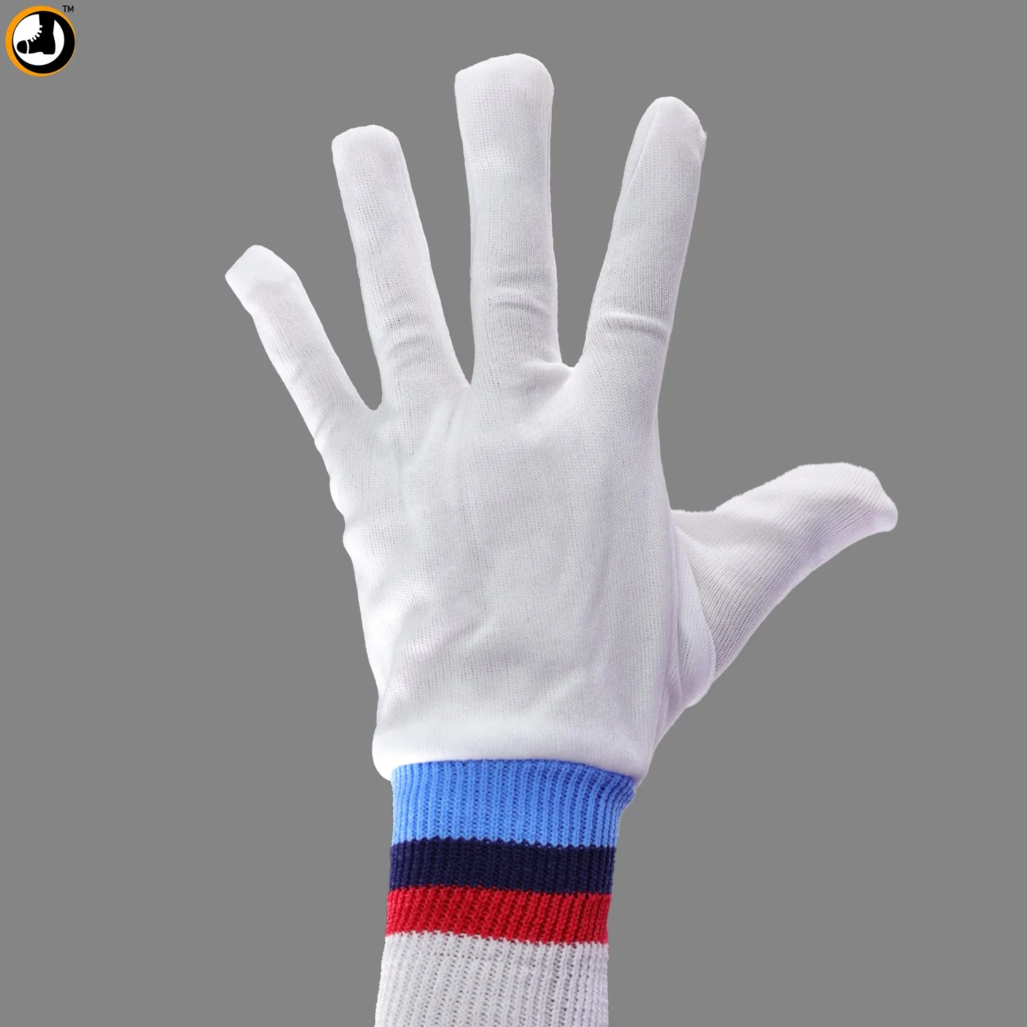 NCC Parade Gloves – White Cotton Gloves with Tricolour Cuff - Image 2