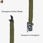 Survival Paracord Bracelet with Compass, Whistle & Emergency Cutter – Outdoor Camping Gear - Image 4