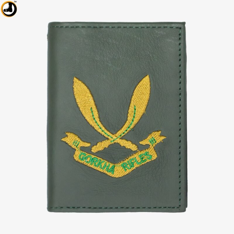 Gorkha Rifles Card Holder - Genuine Leather with Embroidered Logo