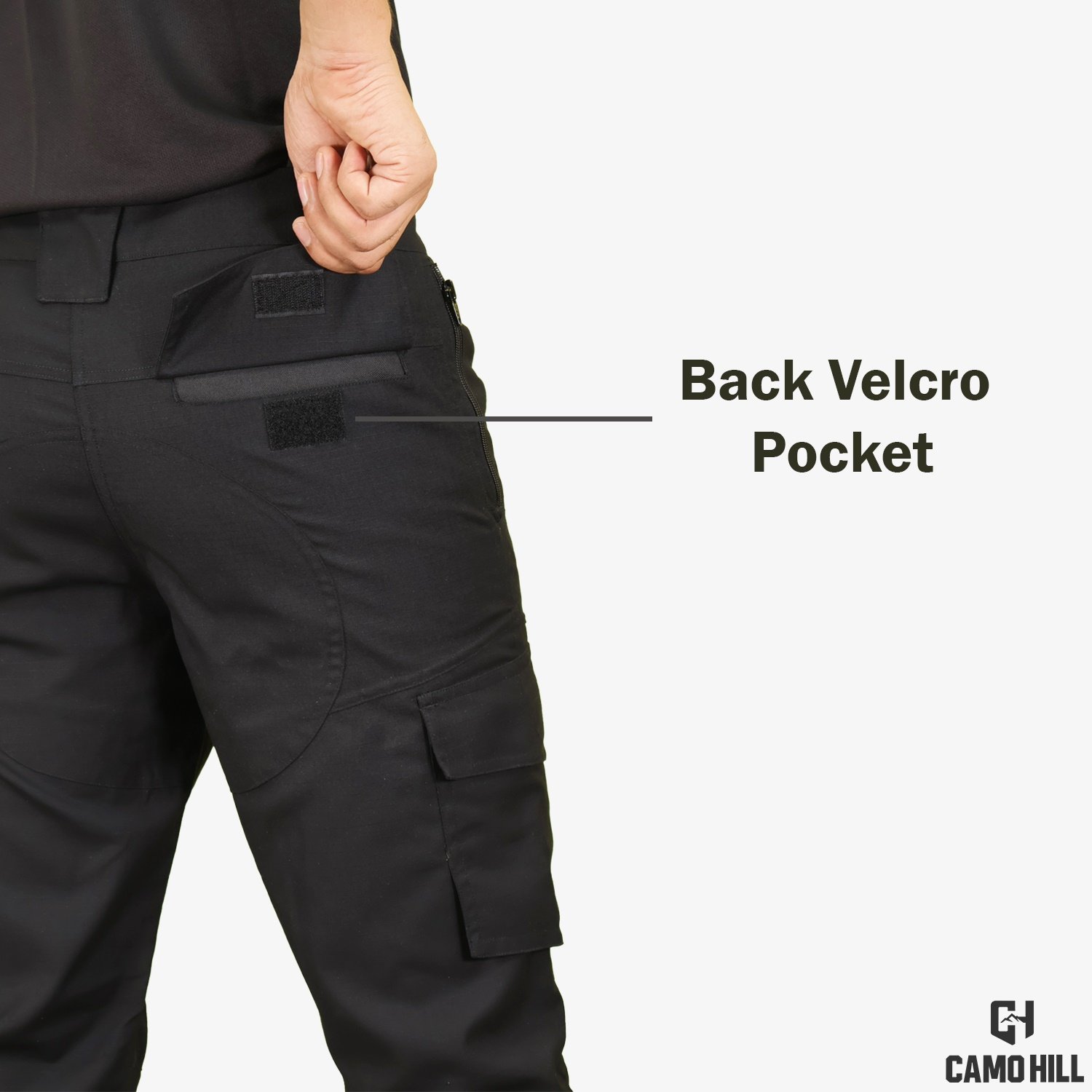 Army tactical pant black camohill online army store 2 CAMO HILL Black Tactical Pant with Tactical Belt - Image 4
