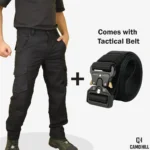 CAMO HILL Black Tactical Pant with Tactical Belt - Image 2