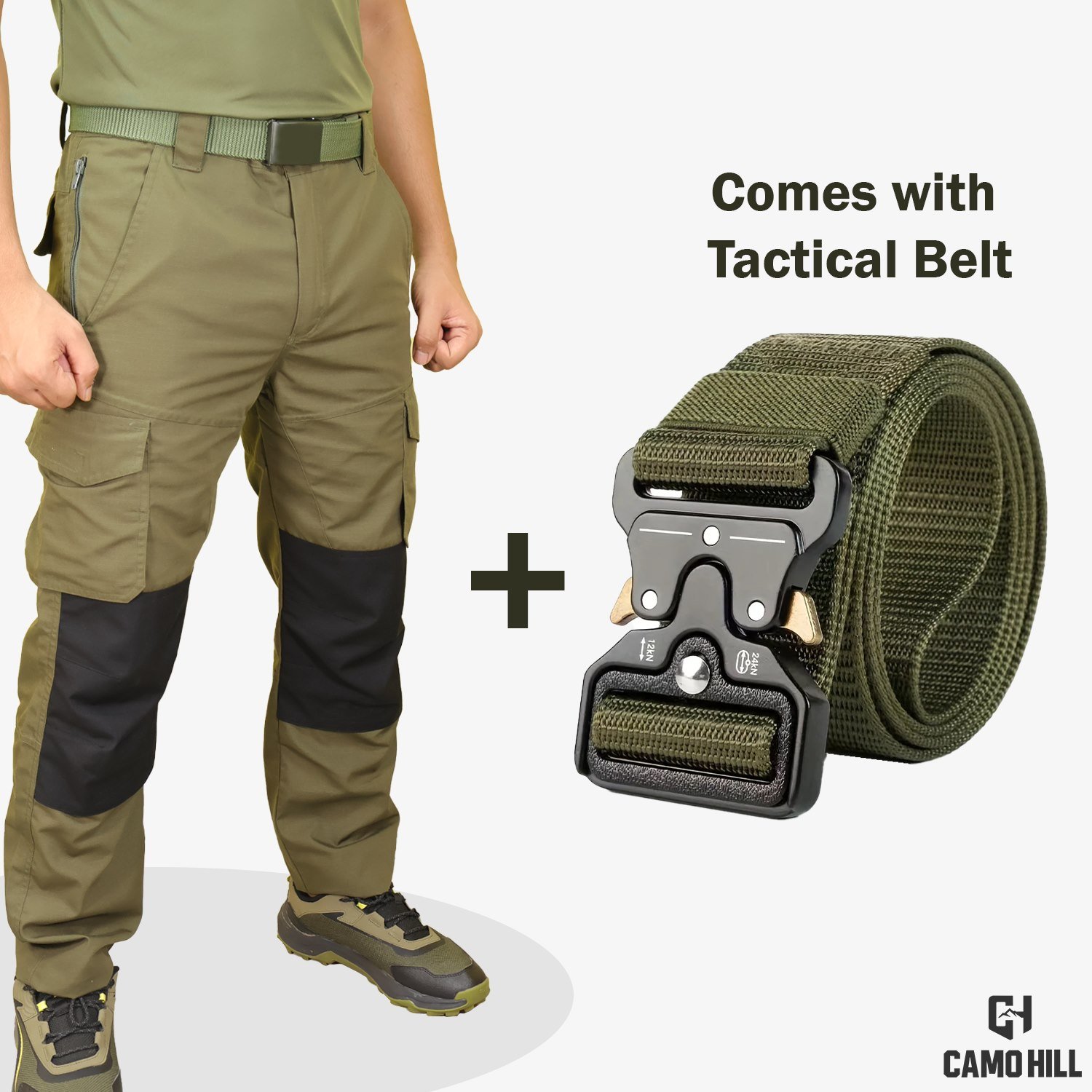 Army tactical pant olive green camohill online army store 8 CAMO HILL OG Tactical Pant with Tactical Belt – Olive Green & Black - Image 2