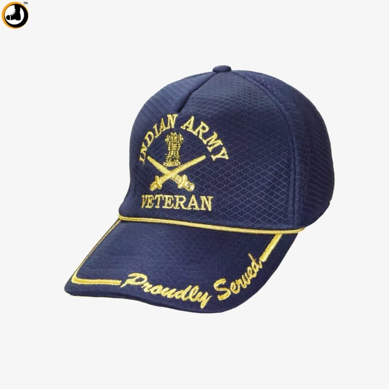 Indian Army Veteran Cap – Embroidered P-Cap (Proudly Served)