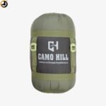 Camo Hill Olive Green Sleeping Bag with Fur Lining, Dual Zippers & Utility Pocket - Image 8