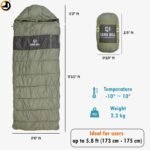 Camo Hill Olive Green Sleeping Bag with Fur Lining, Dual Zippers & Utility Pocket - Image 6