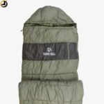 Camo Hill Olive Green Sleeping Bag with Fur Lining, Dual Zippers & Utility Pocket - Image 3
