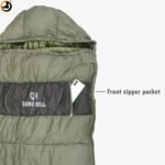 Camo Hill Olive Green Sleeping Bag with Fur Lining, Dual Zippers & Utility Pocket - Image 5