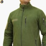 Camo Hill Olive Green Tactical Fleece 5 Zippers Jacket - Image 3