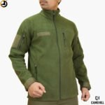 Camo Hill Olive Green Tactical Fleece 5 Zippers Jacket - Image 4