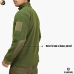 Camo Hill Olive Green Tactical Fleece 5 Zippers Jacket - Image 9