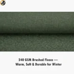 Indian Army Olive Green Sweatshirt – Cotton Blend Brushed Fleece - Image 6