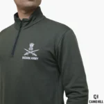 Indian Army Olive Green Sweatshirt – Cotton Blend Brushed Fleece - Image 3