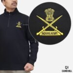 Indian Army Sweatshirt (Black) – Cotton Blend Winter Fleece with Embroidered Logo - Image 3