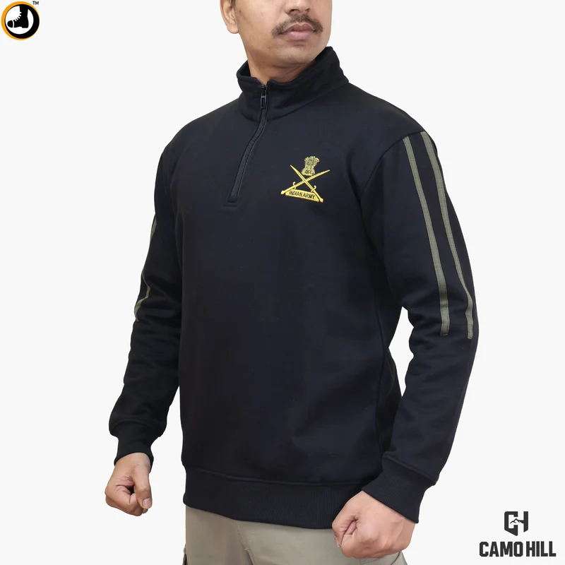 INDIAN ARMY SWETSHIRT 4_online army Store Indian Army Sweatshirt (Black) - Image 1