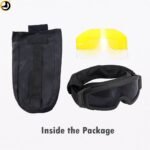 Tactical Military Goggles With 3 Interchangeable Lenses – Black - Image 13