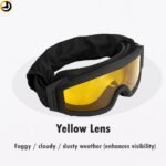 Tactical Military Goggles With 3 Interchangeable Lenses – Black - Image 11