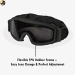 Tactical Military Goggles With 3 Interchangeable Lenses – Black - Image 5