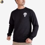 Black Punisher Sweatshirt – Cotton Blend Brushed Fleece