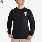 Black Punisher Sweatshirt – Cotton Blend Brushed Fleece - Image 2