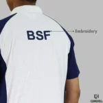 BSF Premium Polo T-Shirt White & Navy with Embroidery - Image 7