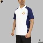 BSF Premium Polo T-Shirt White & Navy with Embroidery - Image 3