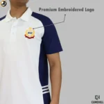 BSF Premium Polo T-Shirt White & Navy with Embroidery - Image 6