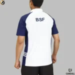 BSF Premium Polo T-Shirt White & Navy with Embroidery - Image 5