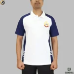 BSF Premium Polo T-Shirt White & Navy with Embroidery - Image 4