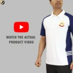 BSF Premium Polo T-Shirt White & Navy with Embroidery - Image 2