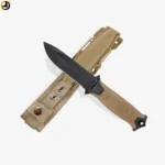 Desert Tan Full-Tang Camping & Survival Knife (Fixed Blade)