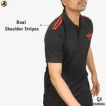 NSG SAG Polo T-Shirt & Shorts Set Black with Red Stripes | Premium Forces Training Combo - Image 7