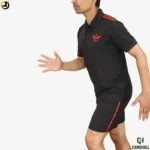 NSG SAG Polo T-Shirt & Shorts Set Black with Red Stripes | Premium Forces Training Combo - Image 5