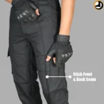 06 Pocket Black Commando Stitch Front & Back Seam Pant  (Tailored Fit) - Image 3