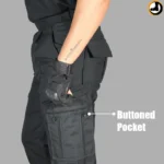 06 Pocket Black Commando Stitch Front & Back Seam Pant  (Tailored Fit) - Image 4