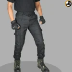 06 Pocket Black Commando Stitch Front & Back Seam Pant  (Tailored Fit)