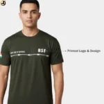 BSF Printed T-Shirt Olive Green | First Line of Defence Design - Image 3