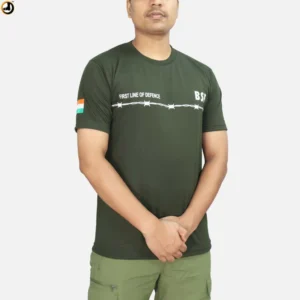 BSF Printed T-Shirt Olive Green | First Line of Defence Design