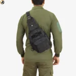 Black Tactical Sling Bag with Velcro Panel - Image 3