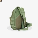 Olive Green Tactical Sling Bag with Velcro Panel - Image 6
