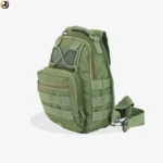 Olive Green Tactical Sling Bag with Velcro Panel - Image 5