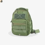 Olive Green Tactical Sling Bag with Velcro Panel - Image 4