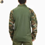 Olive Green Tactical Full Sleeve T-Shirt with Camo Sleeves - Image 3