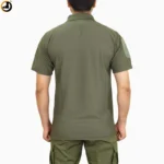 Olive Green Tactical Half Sleeve Polo T-Shirt with Indian Flag & Sleeve Pocket - Image 5
